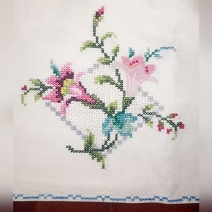 New Vintage Shanghai Hand Embroidery Cotton Pillow Cases Floral